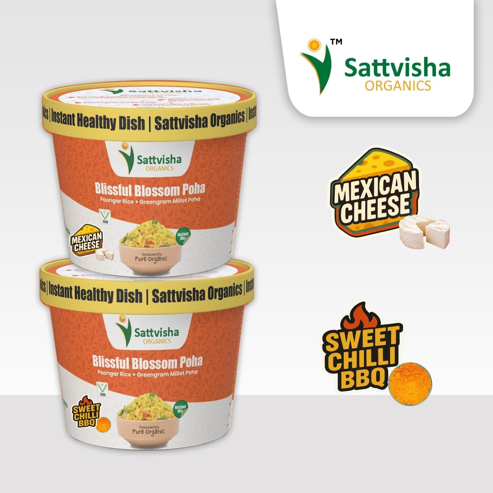 Sattvisha Blissful Blossom poongar rice and green gram flake cups