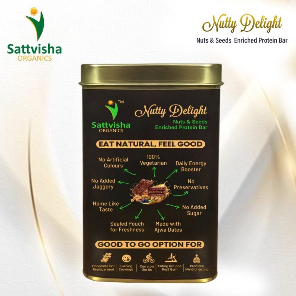 Sattvisha Nutty Delight:10 Bars in Premium Tin Box - Image 6