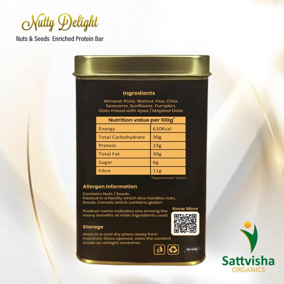 Sattvisha Nutty Delight:10 Bars in Premium Tin Box - Image 5