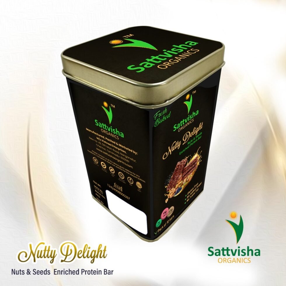 Sattvisha Nutty Delight:10 Bars in Premium Tin Box - Image 4