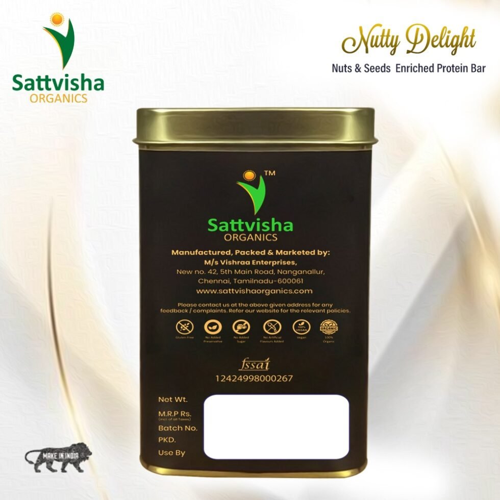 Sattvisha Nutty Delight:10 Bars in Premium Tin Box - Image 3